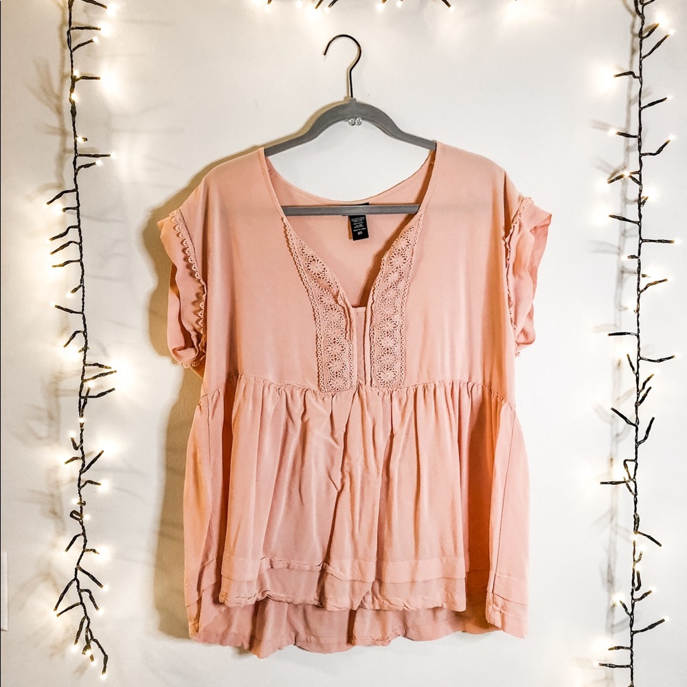 Torrid babydoll Top in Blush